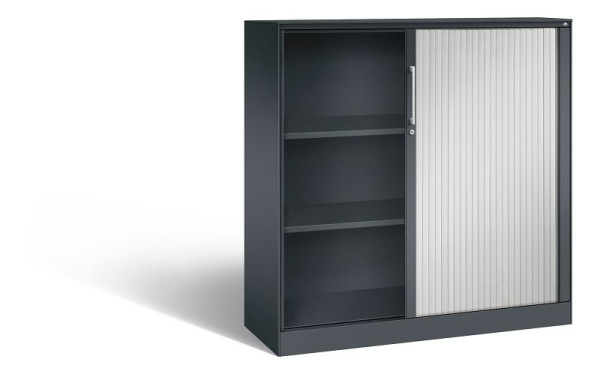 C+P rolluikkast Asisto, H1310xB1200xD435mm, kleur: zwartgrijs/lichtgrijs, beugelgreep, 3 niveaus, 143031-000 S10077