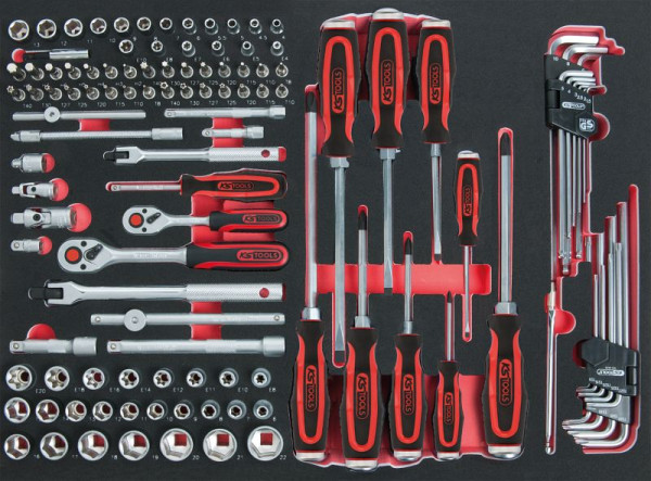 KS Tools 1/4"+3/8" SCS dopsleutelset, 118-delig in 1/1 systeeminzet, 711.0118