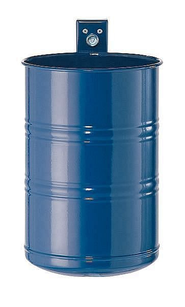 Renner afvalcontainer ca. 35 L, ongeperforeerd, voor wand- en paalmontage, thermisch verzinkt en gepoedercoat, kobaltblauw, 7004-01PB 5013
