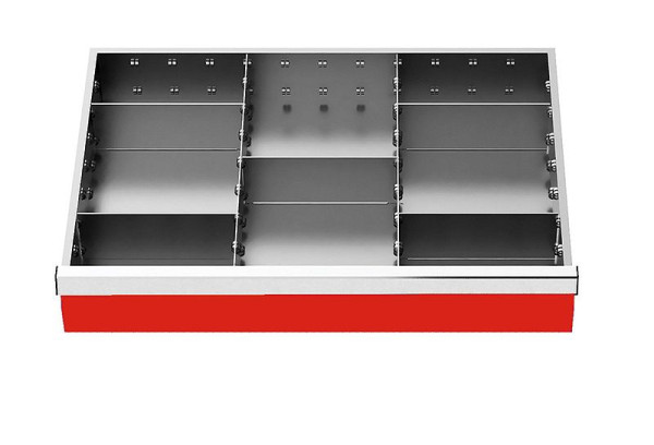 Bedrunka + Hirth lade-inzet, serie T500-6, middenvakrails, met 5 tussenschotten, 168-135A
