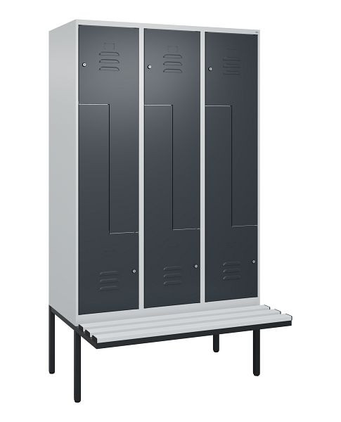 C+P Z-Spind Classic PLUS, Bank, 6 Abteile, 2120x1200x815mm, 7035/7016, Zylinderschlösser, 0800437-326 S10053