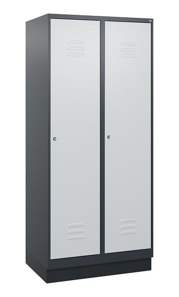 C+P luierkluis Classic PLUS met middenwand, bodem, 2 vakken, 1800x800x500mm, 7016/7035, cilindersloten, 0800207-22F S10028