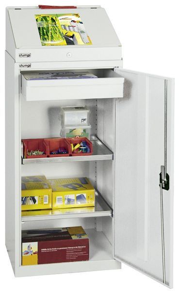 stumpf kast serie 2000, RAL 7035/7035 1 bureau, 1 lade, 2 legborden, 2092107