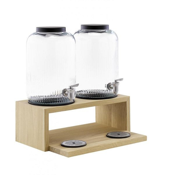 APS 2-delige drankdispenser -VALO- 43,5 x 21 cm, hoogte: 46,5 cm, glazen container, elk 7 liter, 14016