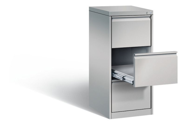 C+P archiefkast Acurado, H1045xB433xD590mm, kleur: wit aluminium, handgreep, 12423-321 S10004