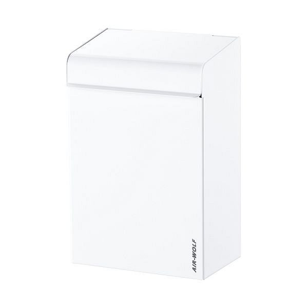Air Wolf hygiëne-afvalcontainer zonder zakjesdispenser, serie Lobo, H x B x D: 342 x 220 x 153 mm, wit roestvrij staal, 40-301