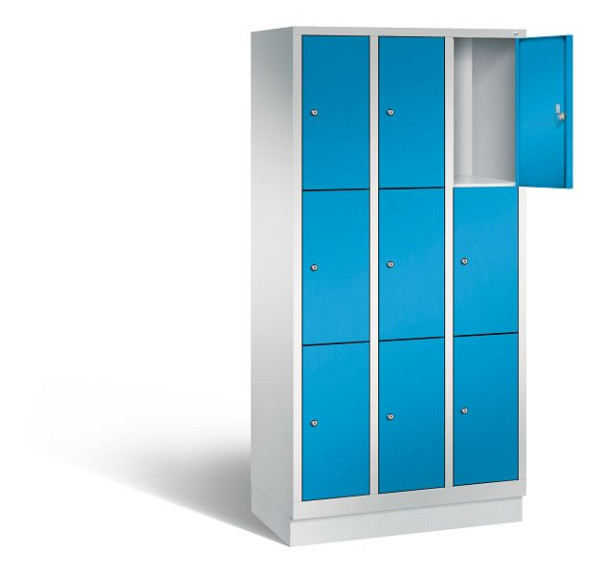 C+P lockerkast Evolo, H1800xB900xD500mm, kleur: lichtgrijs/lichtblauw, 48020-303 S10042