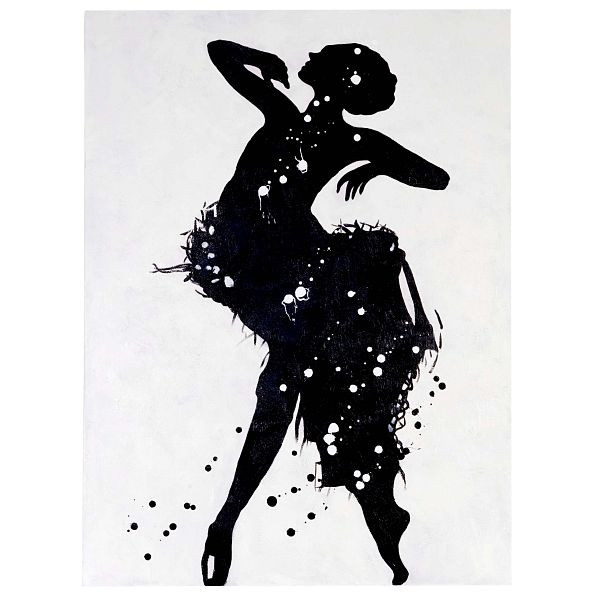 Mendler olieverfschilderij danseres, 100% handgeschilderde muurschildering XL, 120x90cm, 44721