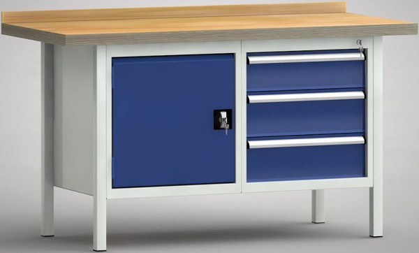 KLW standaard werkbank - 1500 x 700 x 900 mm L x D x H (ERGO uitvoering), WS177E-1500M40-E1660