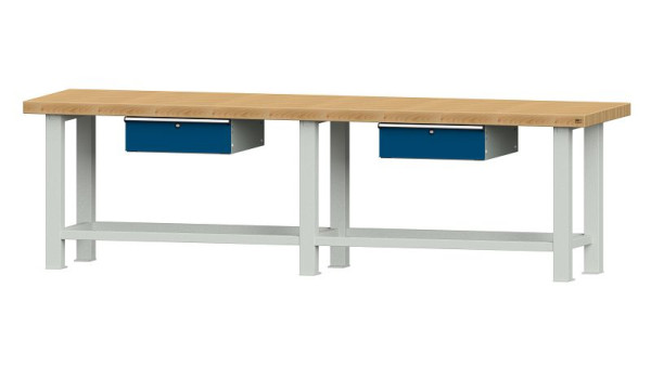 ANKE werkbanken werktafel, model 301 VS, 3000 x 800 x 865 mm, RAL 7035/5010, BMP 65 mm, 320.252