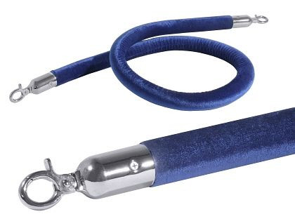 Afbakeningstouw Contacto, blauw, 150 cm met chromen beslag, 1604/154