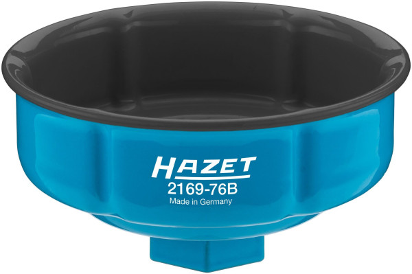 Hazet oliefiltersleutel, hol vierkant 12,5 mm (1/2 inch), groefprofiel, 85,6 mm, 2169-76B