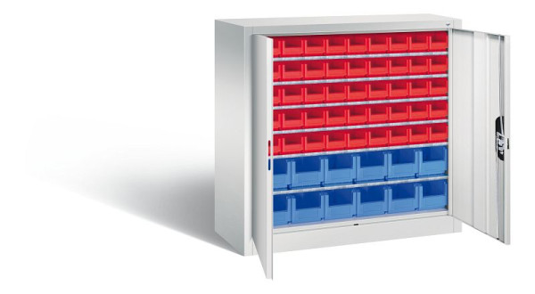 C+P tijdschriftenkast serie 13, H1000xB1000xD420mm, kleur: lichtgrijs, verzonken handgreep, 133944-25 S10009