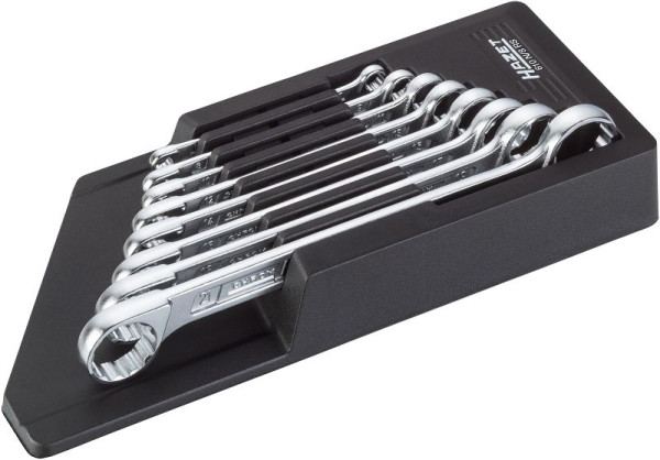 Hazet dubbele ringsleutelset, uitwendig dubbel zeskant trekprofiel, 6 x 7 - 21 x 22, aantal gereedschappen: 8, geschikt voor wandmontage, 610N/8RS