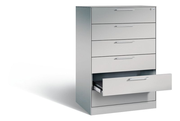 C+P archiefkast Asisto, H1310xB800xD600mm, kleur: wit aluminium, beugelgreep, 146223-623 S10041