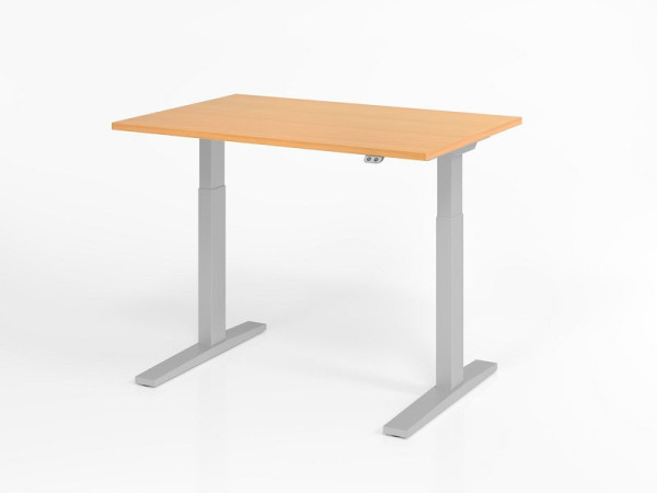 Hammerbacher bureau XMKA12, 120 x 80 cm, blad: beukenhout, 25 mm dik, ABS dikke rand, rechthoekige vorm, VXMKA12/6/S