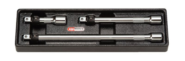 KS Tools 3/8" CHROMEplus verlengset met slot, 3 stuks, 919.0383