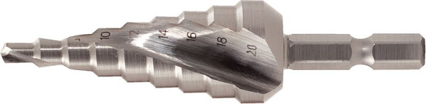 KS Tools 1/4" HSS-stappenboor, diameter 4-30 mm, 14 stappen, 330.2383