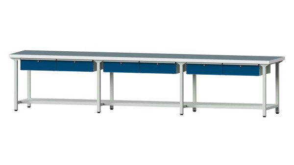 ANKE werkbanken werktafel, model 205, 4050 x 800 x 850 mm, RAL 7035/5010, UBP 50 mm, 401.558