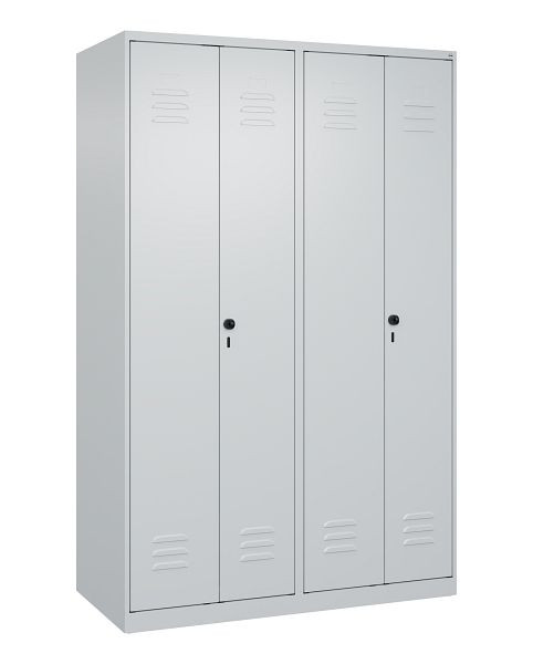 C+P Umkleidespind Classic PLUS, Doppel-Spind, 4 Abteile, 1850x1200x500mm, 7035/7035, Drehriegel, 080002-40P S10017