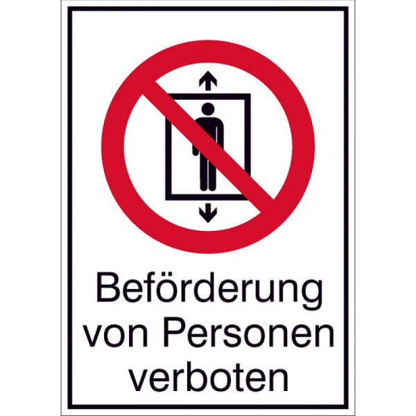 Stein HGS HGS combinatiebord, vervoer van personen verboden, 131 x 185 mm / film, zelfklevend, 21.a6160