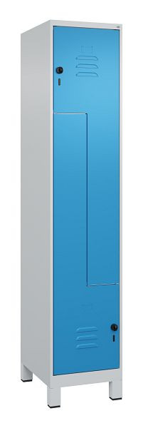 C+P Z-Spind Classic PLUS, C Z-Spind, Classic PLUS, Füße, 2 Abteile, 1950x400x500mm, 7035/5012, Drehriegel, 080013-122 S10004