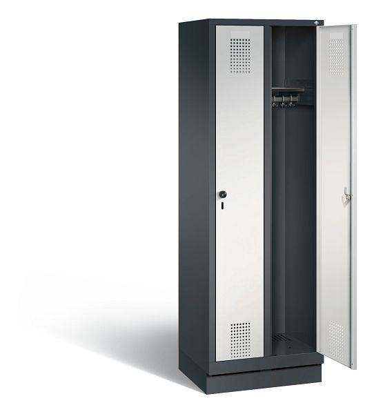 C+P Evolo locker, H1800xW610xD500mm, kleur: zwartgrijs/lichtgrijs, 48020-20 S10075