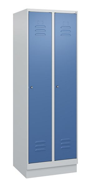 C+P luierkluis Classic PLUS met middenwand, bodem, 2 vakken, 1800x600x500mm, 7035/5023, cilindersloten, 0800207-20F S10020