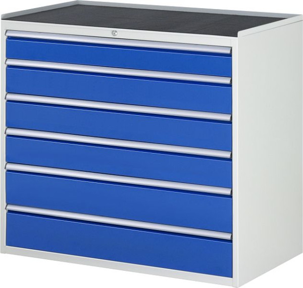 RAU ladekast serie 7000, metalen onderstel, 6 x lade maat XXL 1xH120, 3xH150, 2xH180 mm, 1145x1035x650 mm, 03-XXL7.6A-MT.11