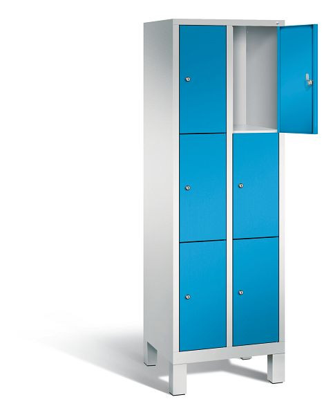 C+P lockerkast Evolo, H1850xB610xD500mm, kleur: lichtgrijs/lichtblauw, 48010-203 S10043