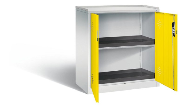 C+P klimaatkast Acurado, H1000xW930xD500mm, kleur: lichtgrijs/verkeersgeel, verzonken handgreep, 8821-316 S10086