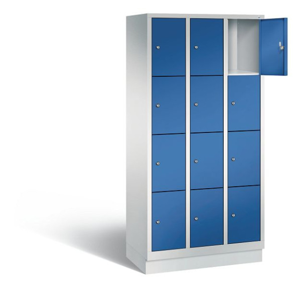 C+P lockerkast Evolo, H1800xB900xD500mm, kleur: lichtgrijs / gentiaanblauw, 48020-304 S10000