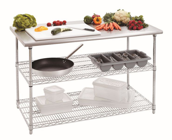 Bartscher werktafel 690, B1300, 2 tussenplanken, 601153