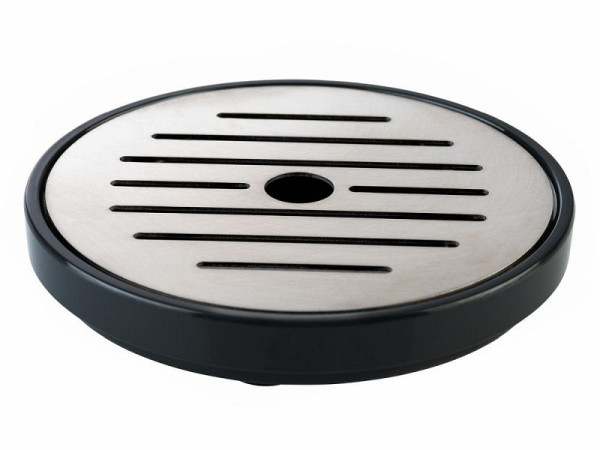 APS lekbak, 2-delig, drankdispenser, melamine, RVS, antislipvoetjes, Ø 9,5 cm, hoogte 1,5 cm, zwart, 10841