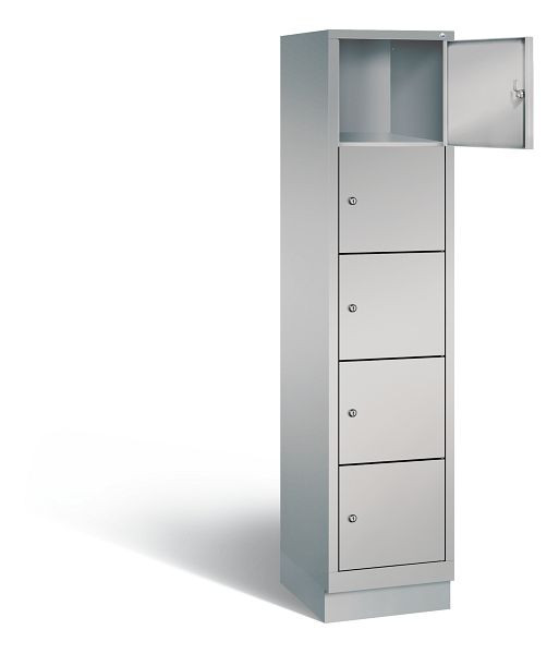C+P lockerkast Evolo, H1800xB420xD500mm, kleur: wit aluminium, 48020-125 S10011