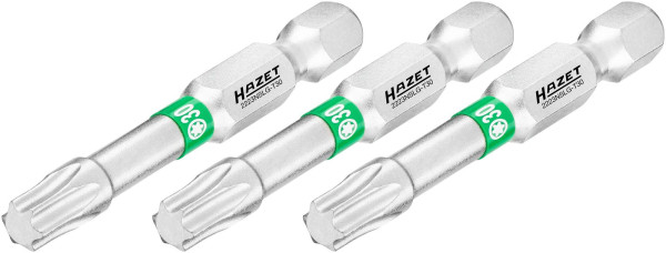 Hazet bit, massieve zeskant 6,3 (1/4 inch), binnen TORX® profiel, T30, aantal gereedschappen: 3, lange versie, sleutelmaat: T30, 2223NSLG-T30/3