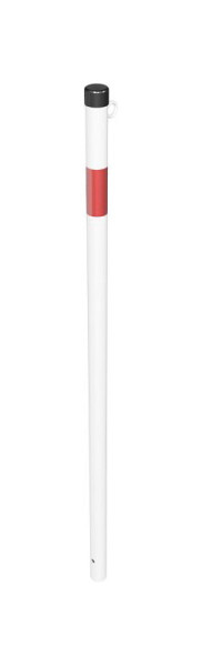 Schake afzetpaal stalen buis Ø 42 x 2,5 mm vast voor inzetting in beton, thermisch verzinkt en wit gecoat, 1 oog, 4042B/1
