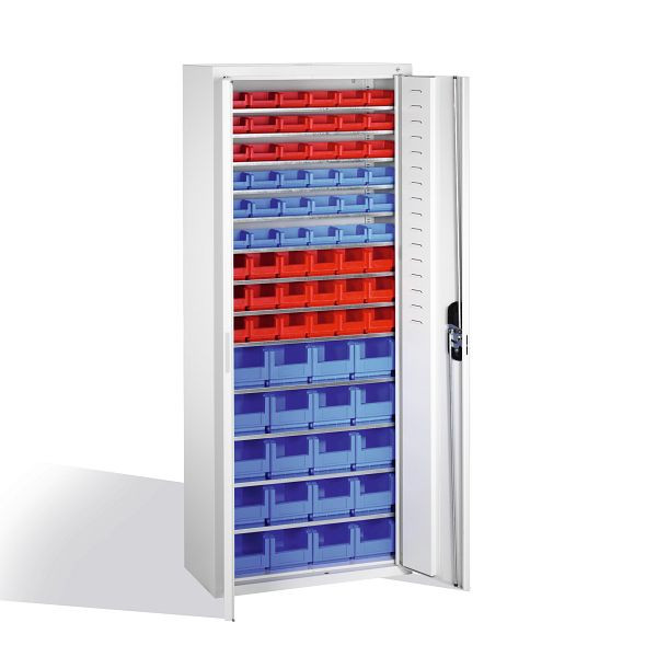 C+P tijdschriftenkast serie 13, H1690xB700xD300mm, kleur: lichtgrijs, verzonken handgreep, 133413-27 S10024