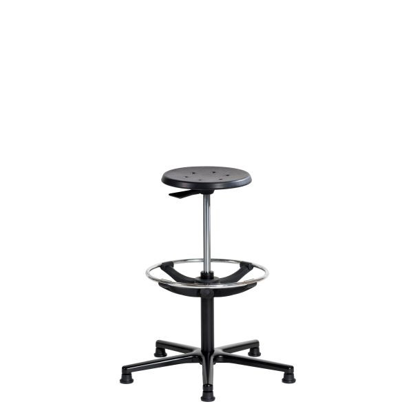 SOFAME werkkruk ERGODYN met glijders en voetenring, zithoogte 52-78 cm, aluminium onderstel, W050010007