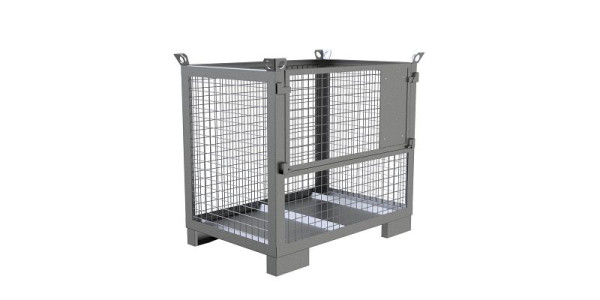 Schake Euro vakwerkbak verzinkt, draagvermogen max. 1500 kg, draagvermogen max. 6000 kg, laadruimte 0,75m³, lengte: 1200 mm, breedte: 800 mm, hoogte, 1074 mm, 50372