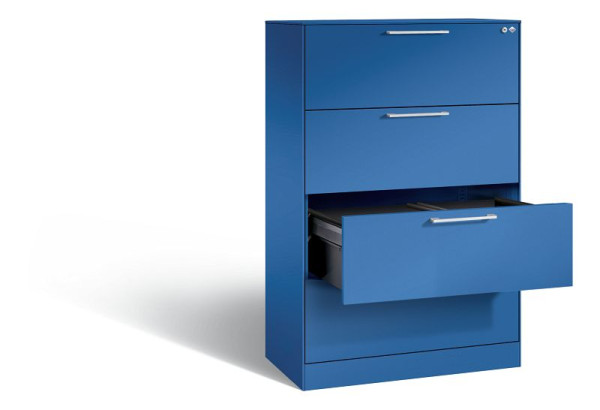 C+P hangmappenkast Asisto, H1310xB800xD435mm, kleur: gentiaanblauw, beugelgreep, 146023-412 S10161