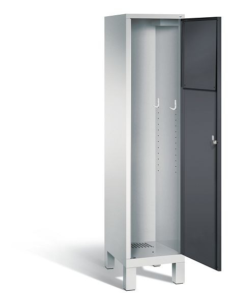 C+P wasverzamelkast Evolo, H1850xW420xD500mm, kleur: lichtgrijs / zwartgrijs, 48070-210 S10111