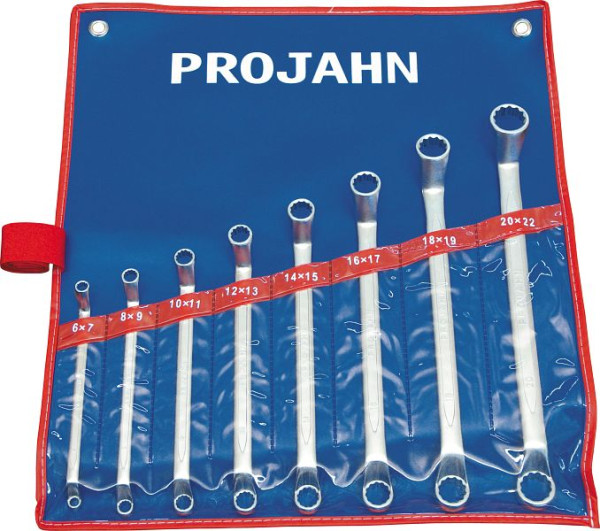 Projahn dubbele ringsleutel set 8 stuks in rolkoffer, 4402