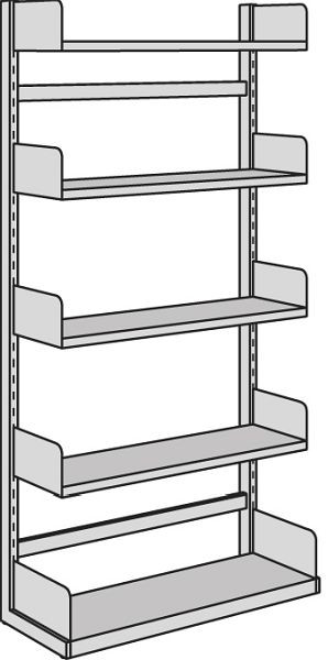 Kerkmann Univers vrije armplank, B 1000 x D 300 x H 2000 mm, lichtgrijs, 52881211