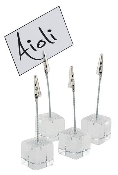 APS-kaarthouder, set van 4, 3 x 3 cm, hoogte: 12 cm, acryl, inclusief 20 witte labelkaarten, 00074