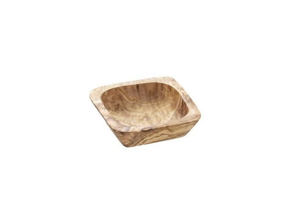 APS schaal -OLIVE-, 7,5 x 7,5 cm, hoogte: 2,5 cm, olijfhout, 0,05 liter, elk onderdeel is uniek in exacte kleur en nerf, 01013