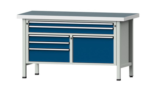 ANKE werkbanken kistwerkbank, model 257 V, 1500 x 700 x 850 mm, RAL 7035/5010, UBP 50 mm, 304.122