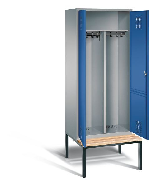 C+P zwart wit kastje Evolo, H2090xW810xD815mm, kleur: wit aluminium / gentiaanblauw, 48052-22 S10122