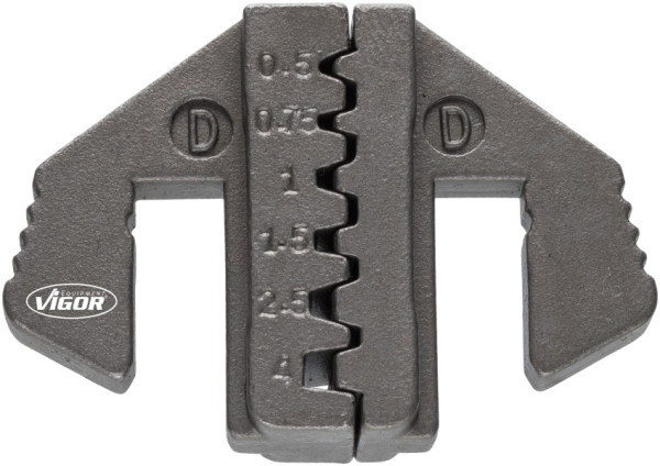 VIGOR krimpinzet D: voor adereindhulzen met en zonder kraag van 0,5 - 4,0 mm2, V2499-D