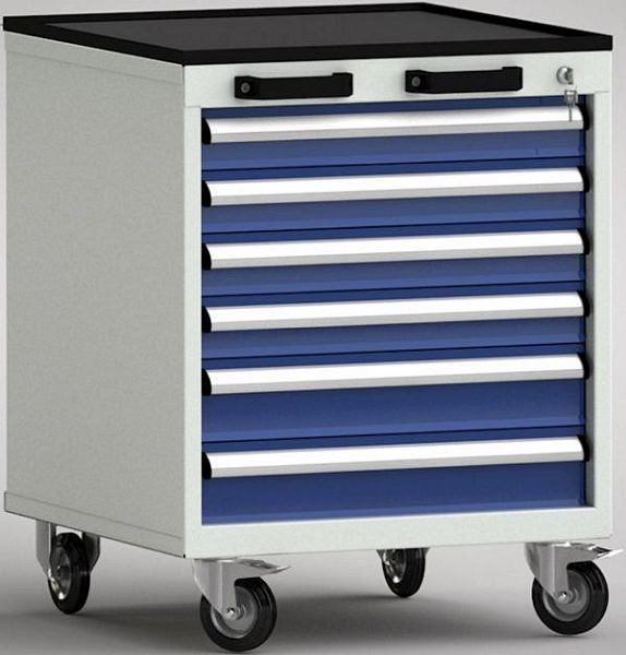 KLW professionele gereedschapswagen - 572 x 655 x 750 mm B x D x H met opstaande rand aan 4 zijden, FEA0600-06EPV-001